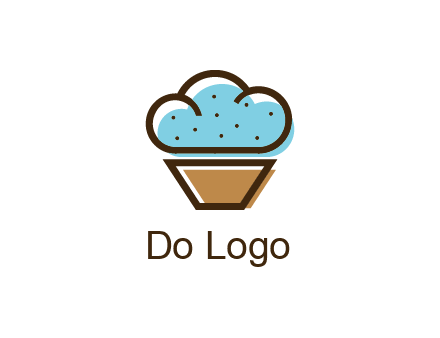 cupcake icon with cloud shaped frosting