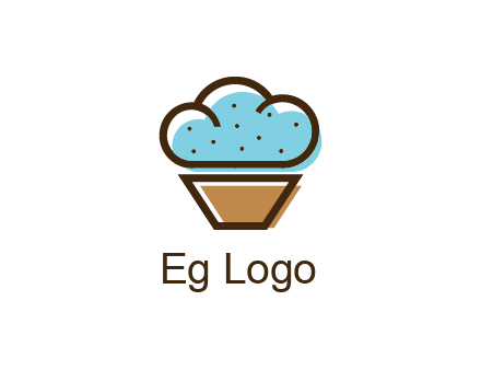 cupcake icon with cloud shaped frosting