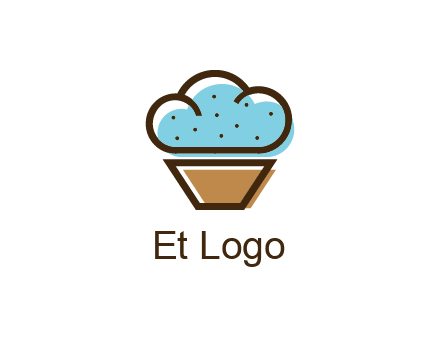 cupcake icon with cloud shaped frosting