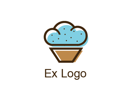 cupcake icon with cloud shaped frosting