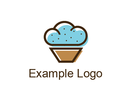 cupcake icon with cloud shaped frosting