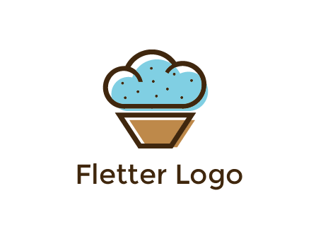 cupcake icon with cloud shaped frosting