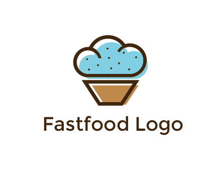 cupcake icon with cloud shaped frosting