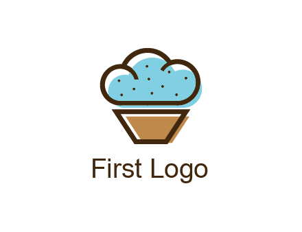 cupcake icon with cloud shaped frosting