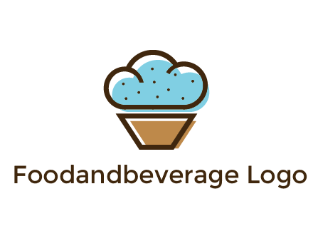 cupcake icon with cloud shaped frosting