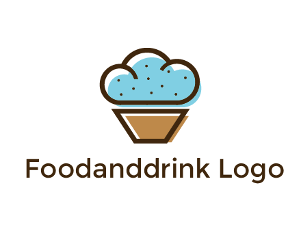 cupcake icon with cloud shaped frosting