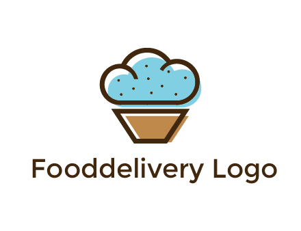 cupcake icon with cloud shaped frosting