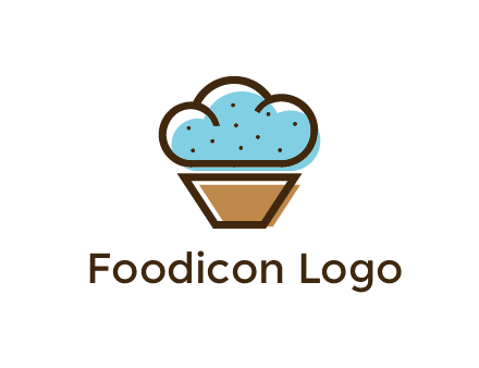cupcake icon with cloud shaped frosting
