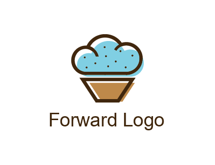 cupcake icon with cloud shaped frosting