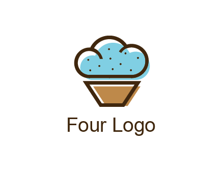 cupcake icon with cloud shaped frosting