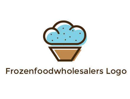 cupcake icon with cloud shaped frosting