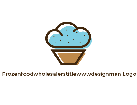 cupcake icon with cloud shaped frosting