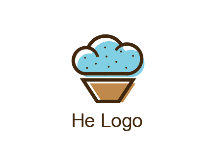 cupcake icon with cloud shaped frosting