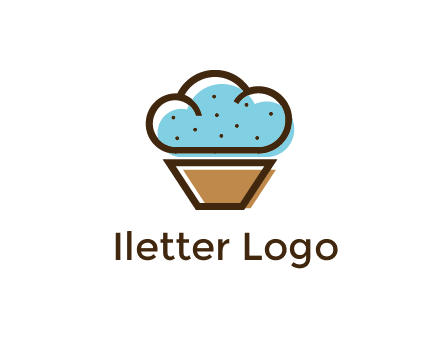 cupcake icon with cloud shaped frosting