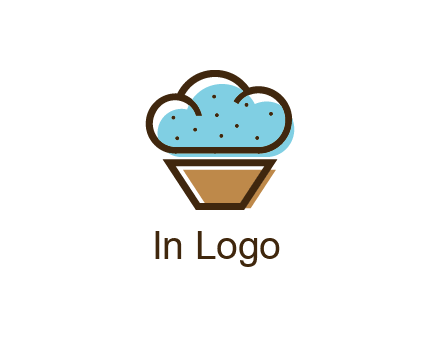 cupcake icon with cloud shaped frosting