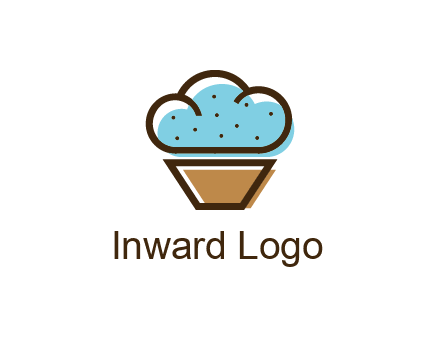 cupcake icon with cloud shaped frosting