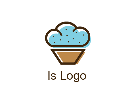 cupcake icon with cloud shaped frosting