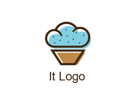 cupcake icon with cloud shaped frosting