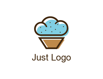 cupcake icon with cloud shaped frosting