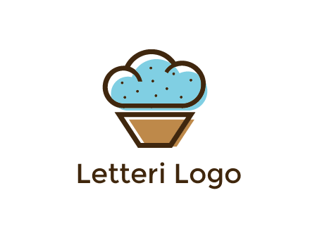 cupcake icon with cloud shaped frosting
