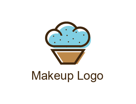 cupcake icon with cloud shaped frosting