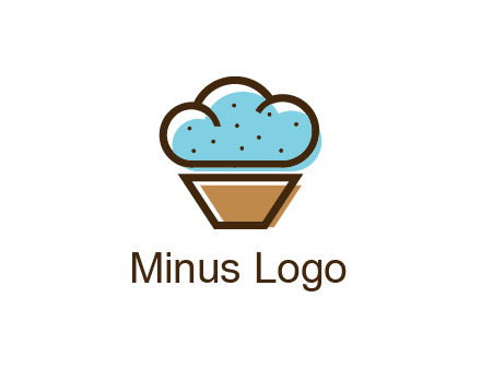 cupcake icon with cloud shaped frosting