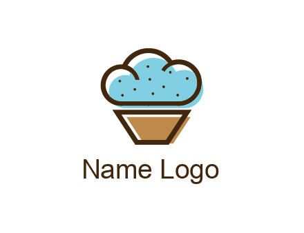 cupcake icon with cloud shaped frosting