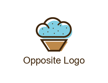 cupcake icon with cloud shaped frosting