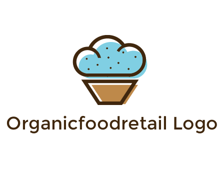cupcake icon with cloud shaped frosting
