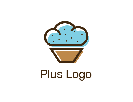 cupcake icon with cloud shaped frosting