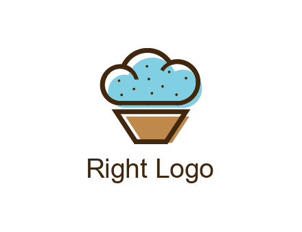 cupcake icon with cloud shaped frosting
