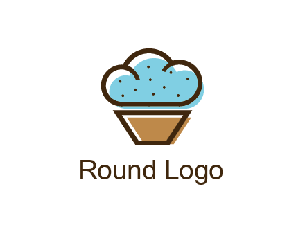 cupcake icon with cloud shaped frosting