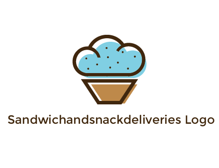 cupcake icon with cloud shaped frosting