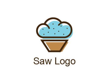 cupcake icon with cloud shaped frosting