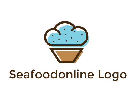 cupcake icon with cloud shaped frosting