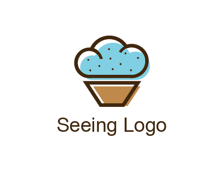 cupcake icon with cloud shaped frosting