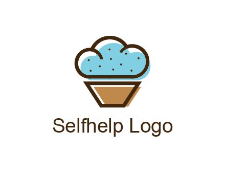 cupcake icon with cloud shaped frosting
