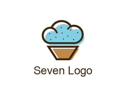cupcake icon with cloud shaped frosting