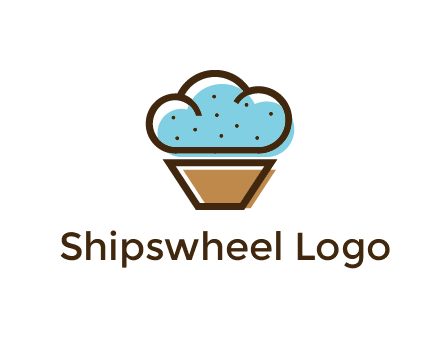 cupcake icon with cloud shaped frosting