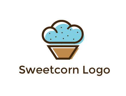 cupcake icon with cloud shaped frosting
