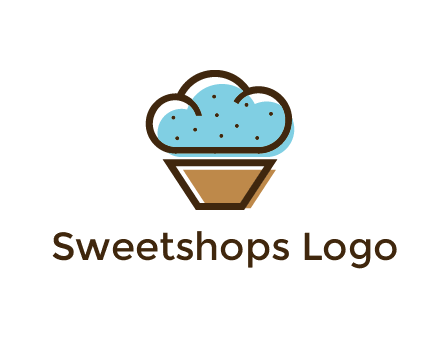 cupcake icon with cloud shaped frosting