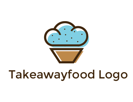 cupcake icon with cloud shaped frosting