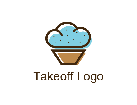 cupcake icon with cloud shaped frosting
