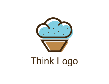 cupcake icon with cloud shaped frosting