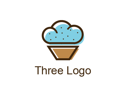 cupcake icon with cloud shaped frosting