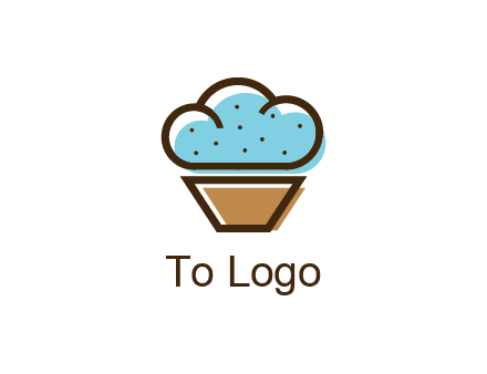cupcake icon with cloud shaped frosting