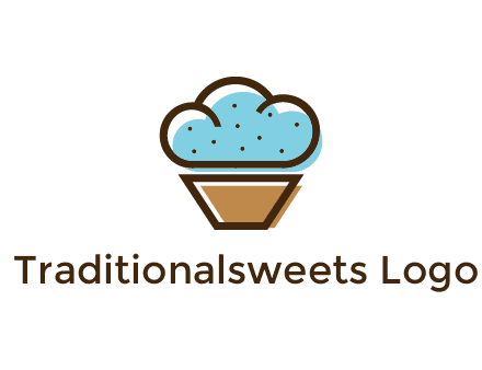 cupcake icon with cloud shaped frosting