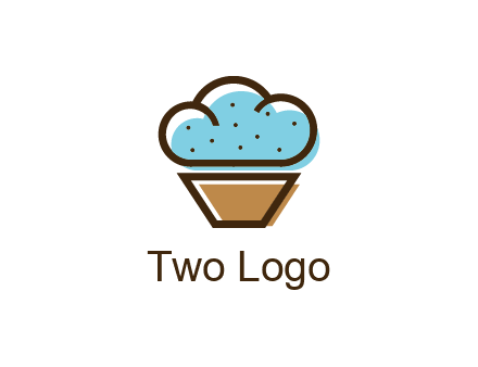 cupcake icon with cloud shaped frosting