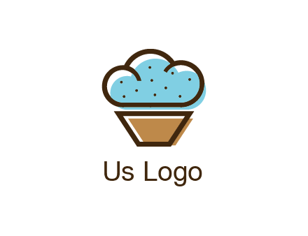 cupcake icon with cloud shaped frosting