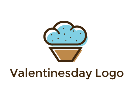 cupcake icon with cloud shaped frosting